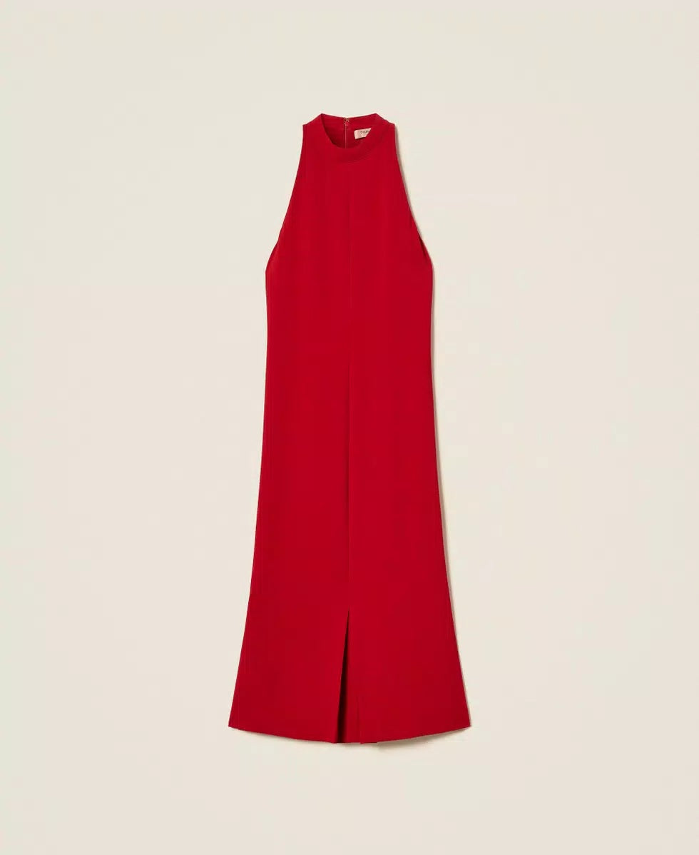 Abito lungo halter in crêpe Twinset