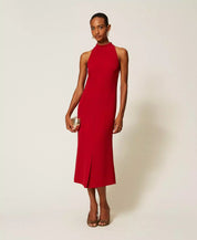 Abito lungo halter in crêpe Twinset