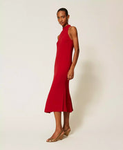 Abito lungo halter in crêpe Twinset