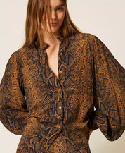 Camicia in crêpe de Chine a stampa python Twinset