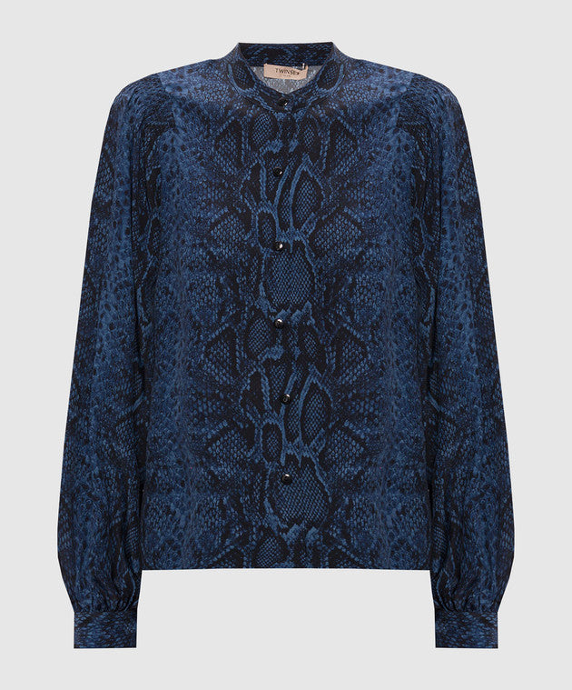Camicia in crêpe de Chine a stampa python Twinset