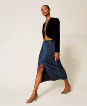 Twinset python-print crepe midi skirt