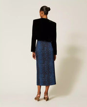 Twinset python-print crepe midi skirt