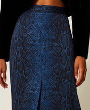 Twinset python-print crepe midi skirt