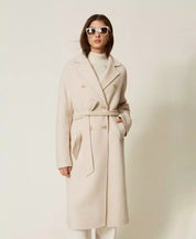 Cappotto in panno di misto lana Twinset
