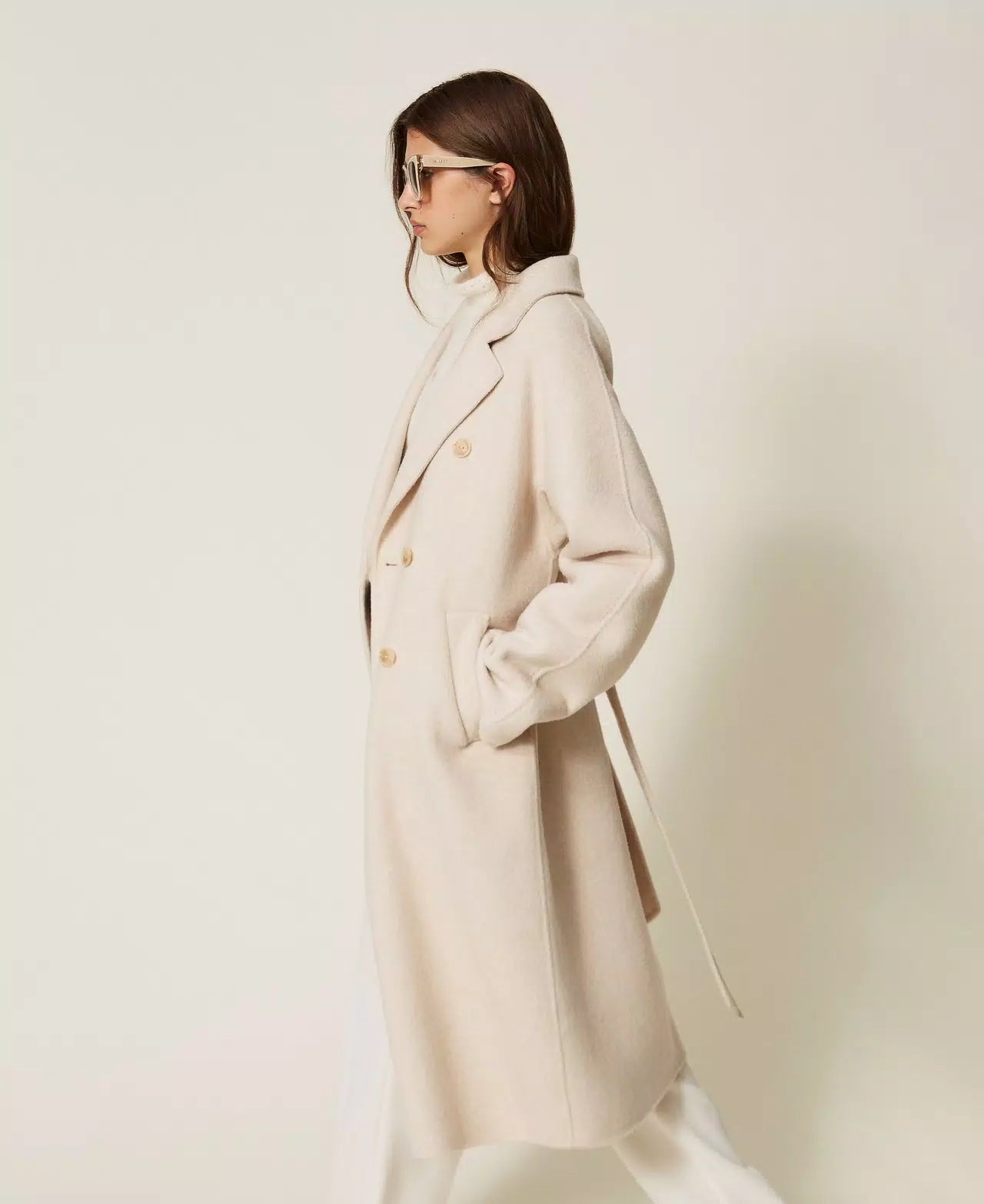 Cappotto in panno di misto lana Twinset