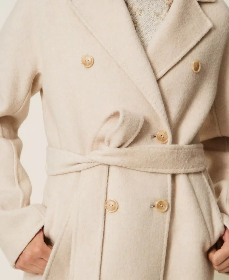 Cappotto in panno di misto lana Twinset