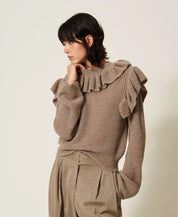 Maglia in filato lurex con volant Twinset