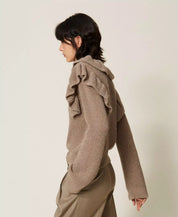 Maglia in filato lurex con volant Twinset