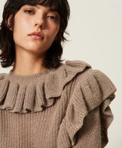 Maglia in filato lurex con volant Twinset