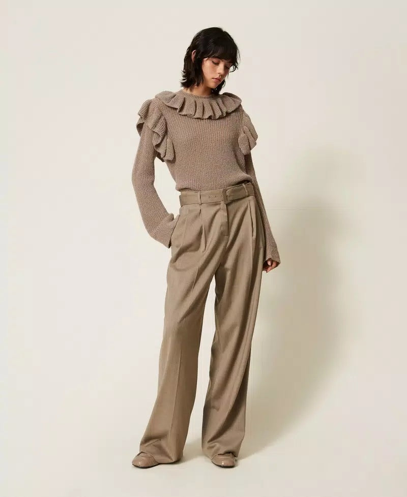 Twinset Hose Palazzo aus mattem Satin