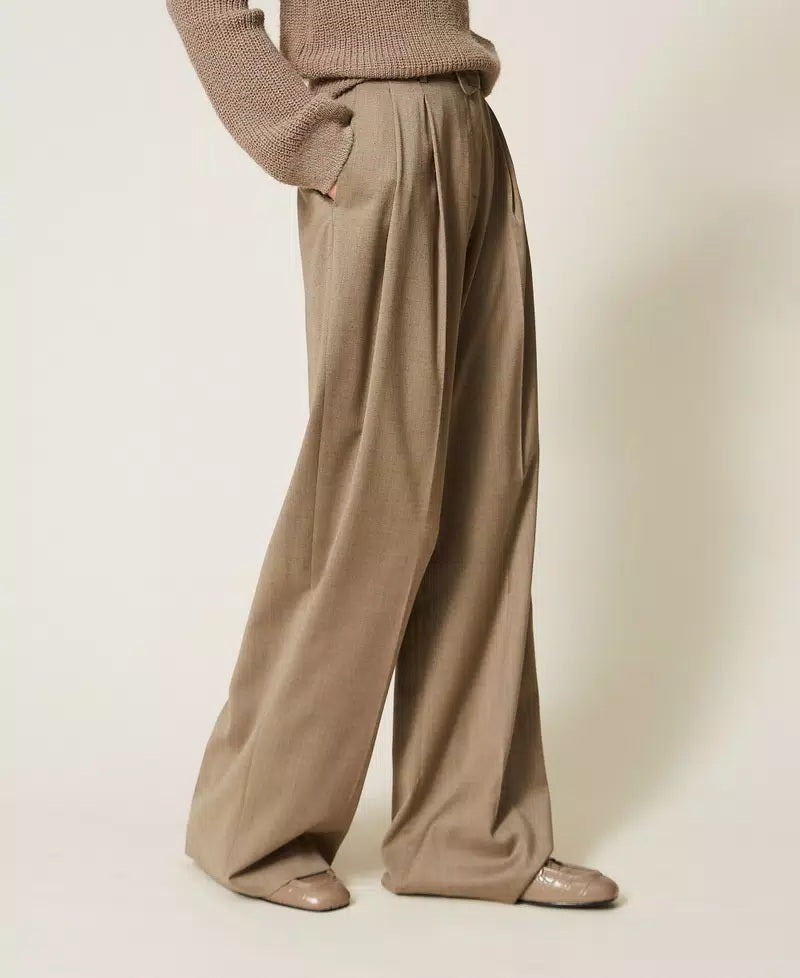 Twinset Hose Palazzo aus mattem Satin