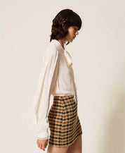 Camicia in crêpe de Chine con fiocco Twinset