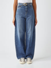 Jeans vita alta in cotone Twinset