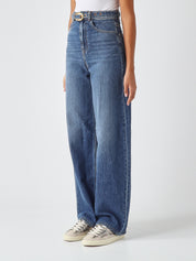Jeans vita alta in cotone Twinset
