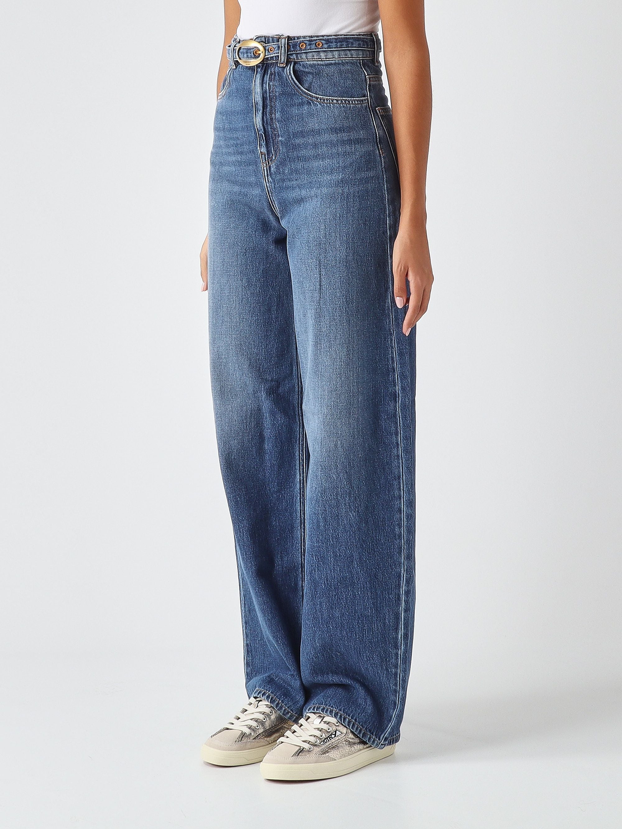 Jeans vita alta in cotone Twinset