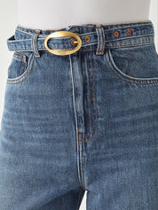 Jeans vita alta in cotone Twinset