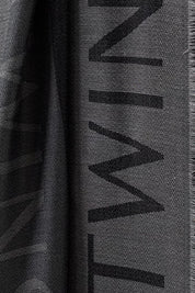Jacquard stole with Twinset logo