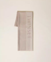 Jacquard stole with Twinset logo