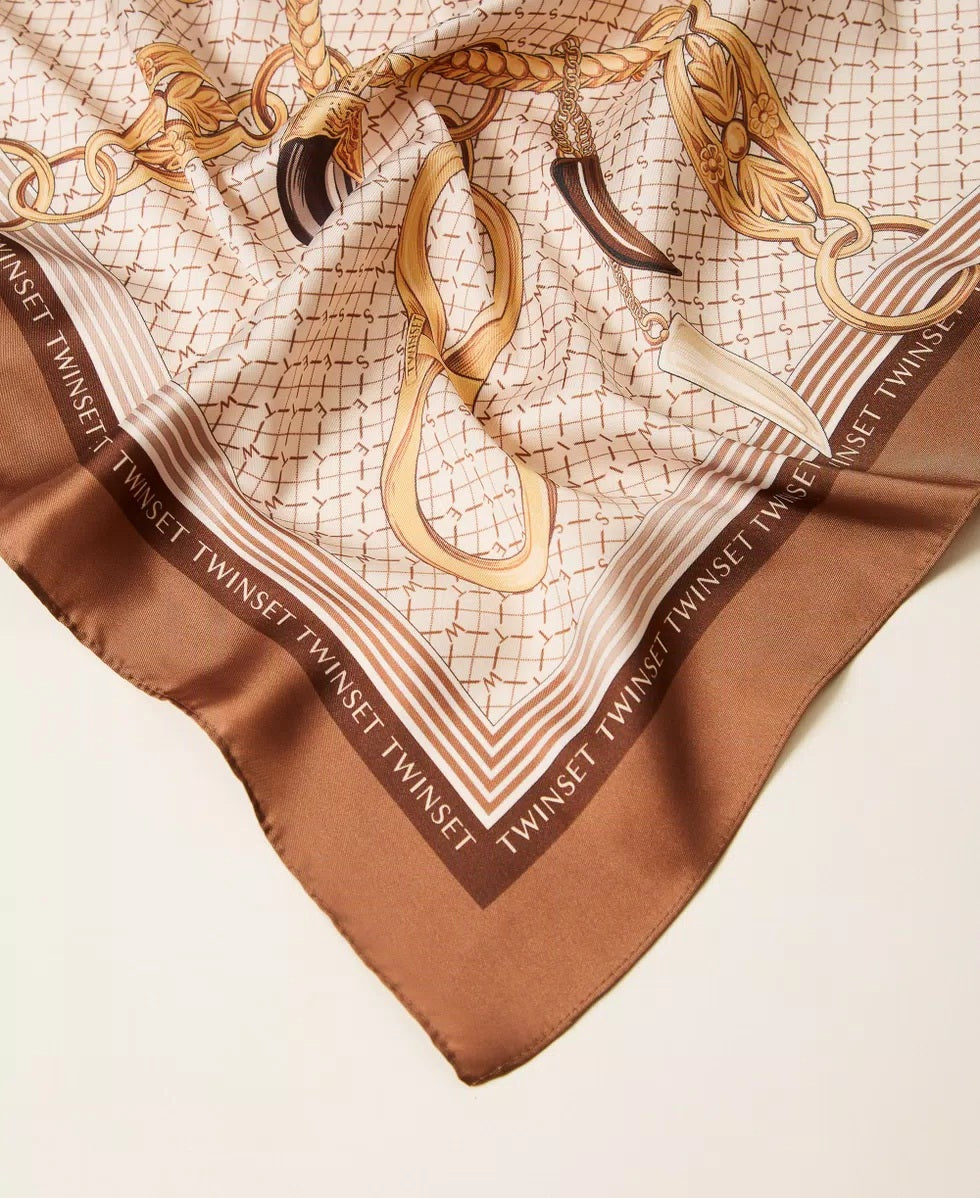 Twinset printed satin scarf
