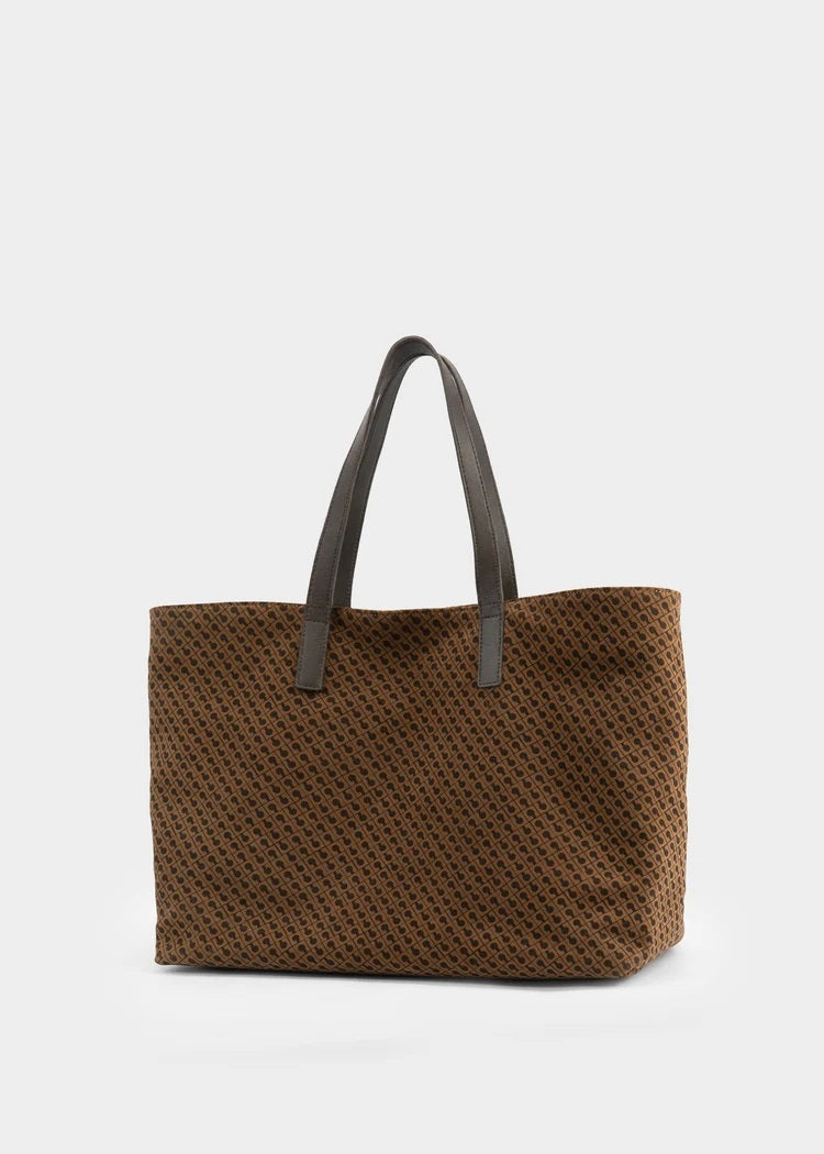Gherardini Large Suede Monogram Shopper Bag