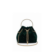 Menbur velvet clutch with rhinestones