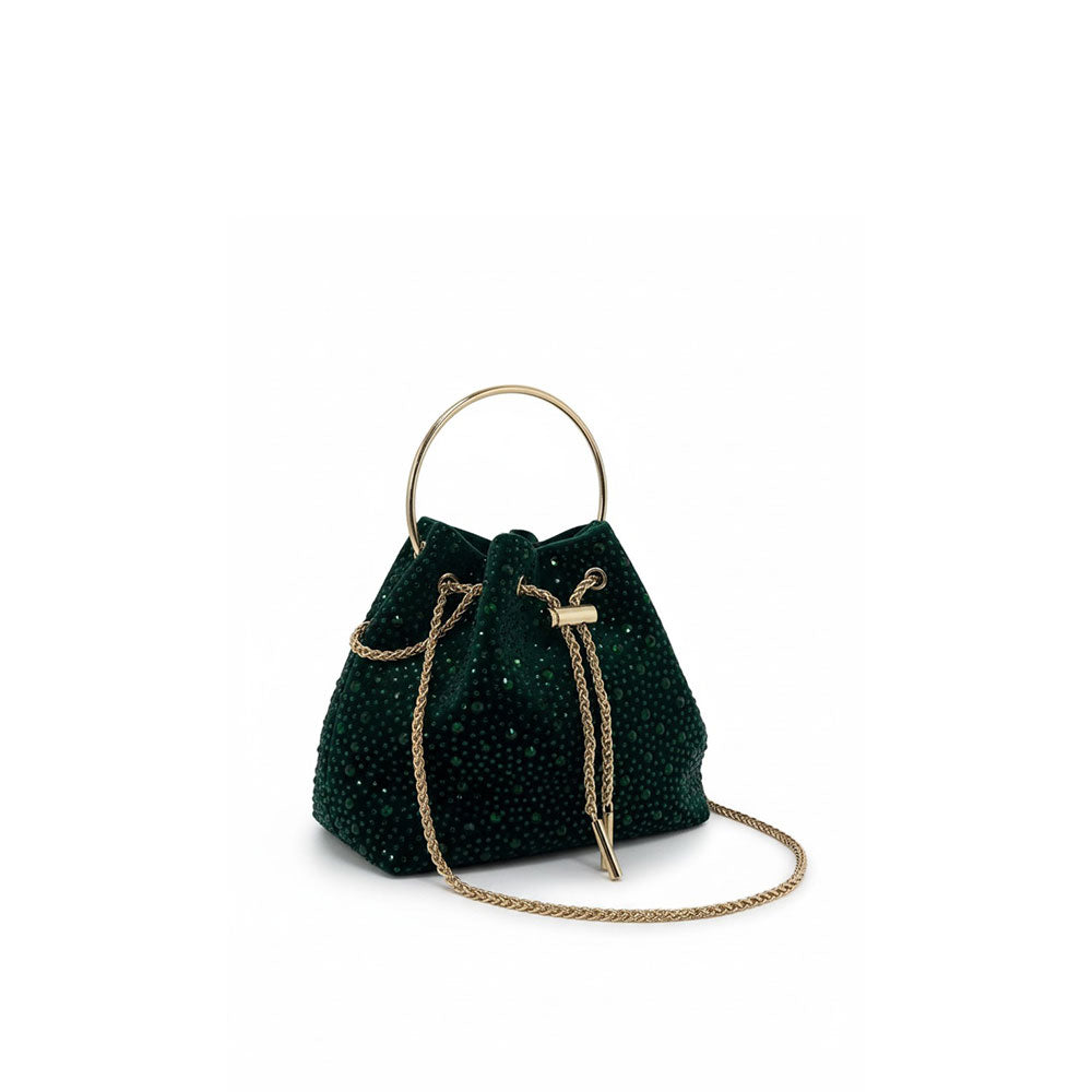 Menbur velvet clutch with rhinestones
