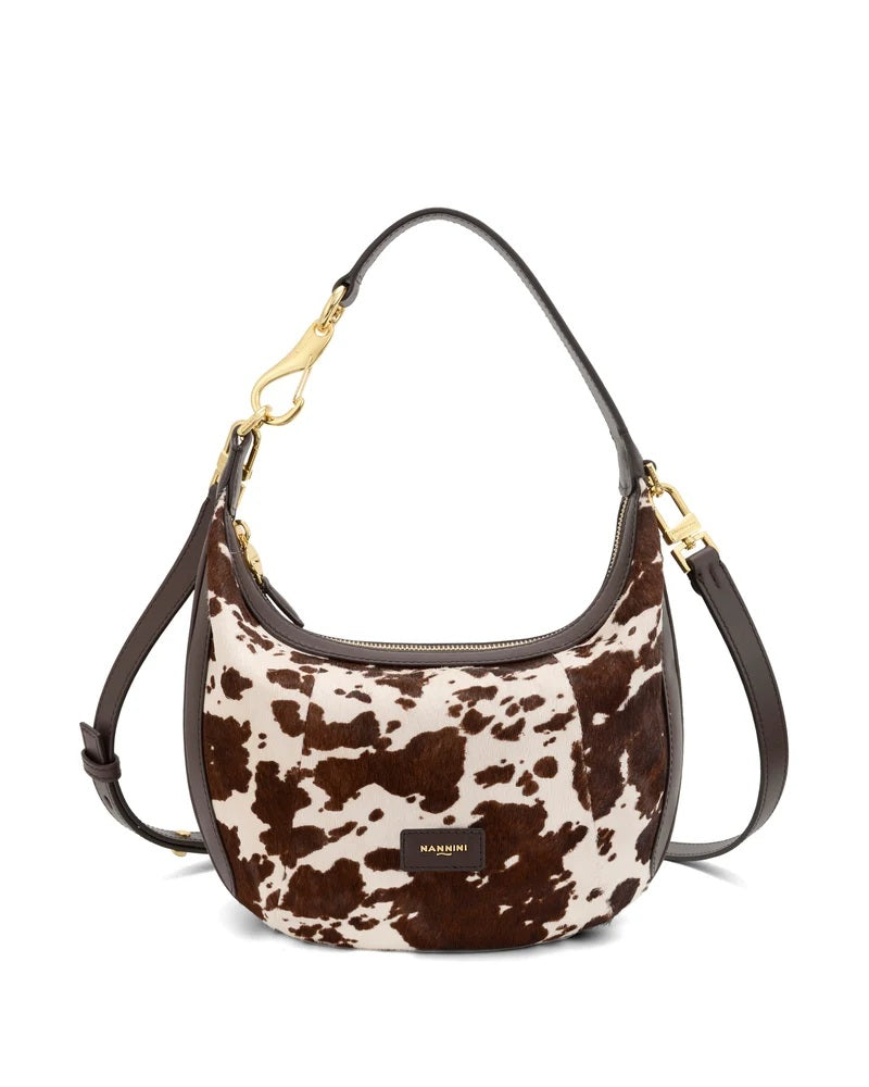 Borsa a spalla Joanna Large in cavallino e vitello Nannini