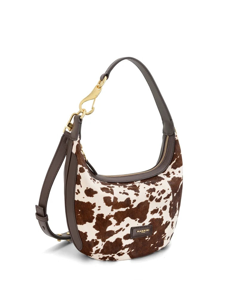 Borsa a spalla Joanna Large in cavallino e vitello Nannini