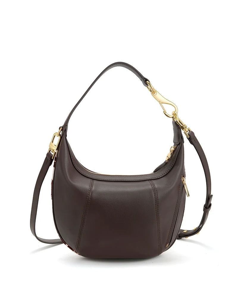 Borsa a spalla Joanna Large in cavallino e vitello Nannini