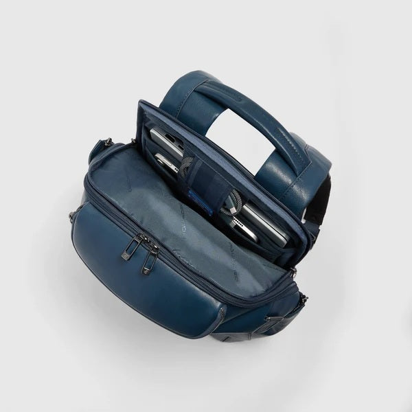 Piquadro Victor leather travel backpack for 14" laptop