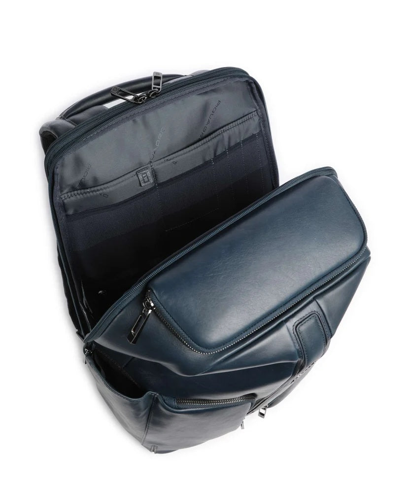 Piquadro Victor leather 15.6" laptop backpack