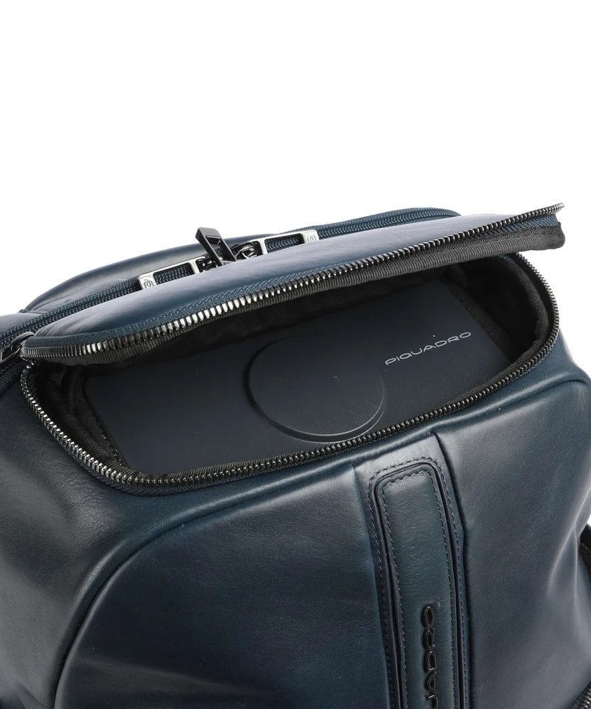 Piquadro Victor leather 15.6" laptop backpack