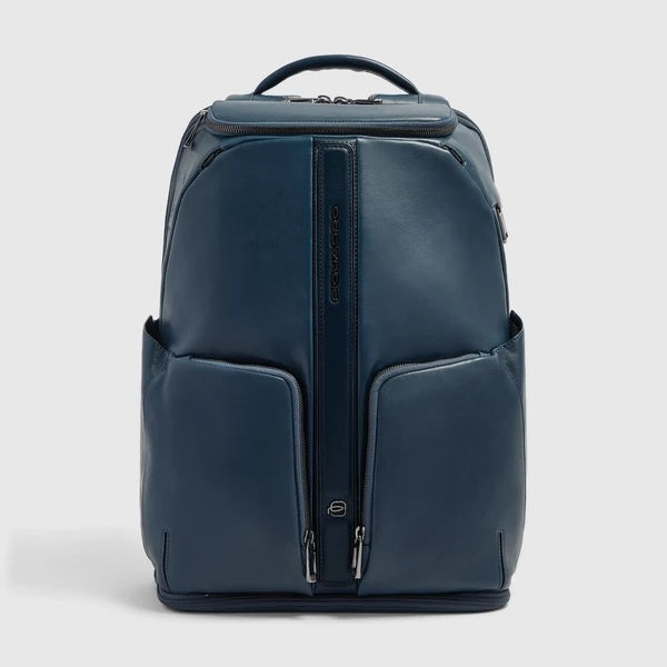 Piquadro Victor leather travel backpack for 15.6" laptop