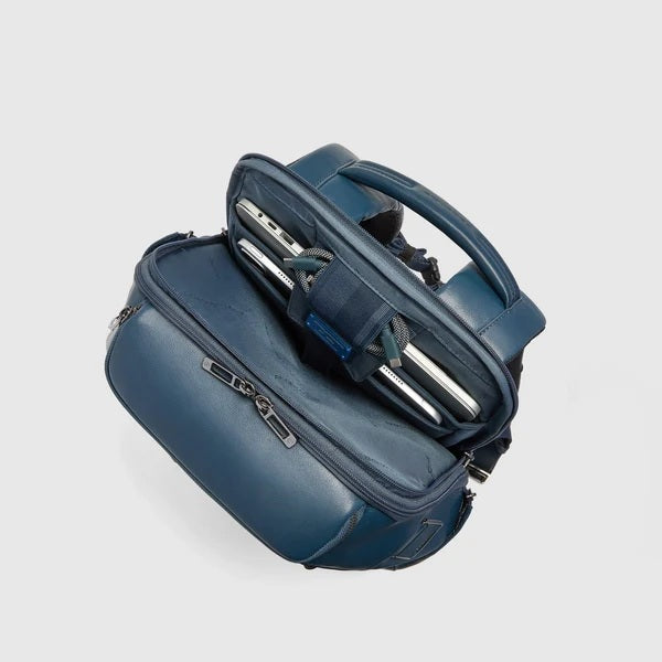 Piquadro Victor leather travel backpack for 15.6" laptop