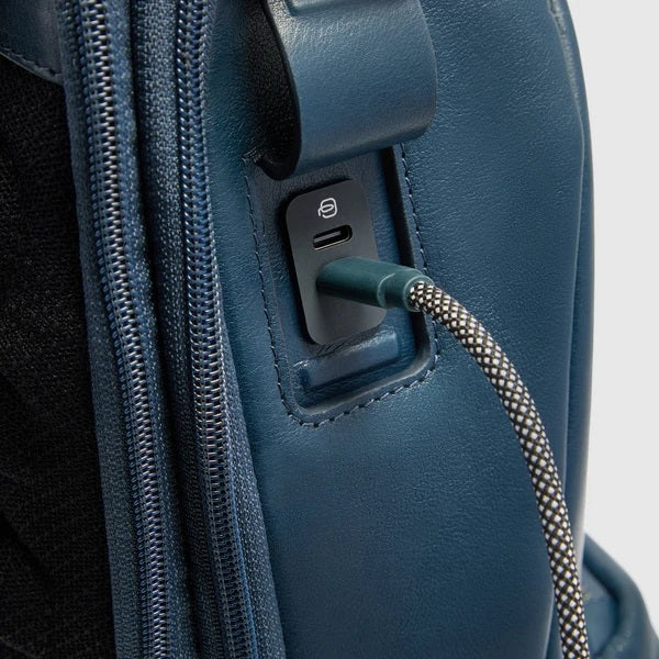 Piquadro Victor leather travel backpack for 15.6" laptop