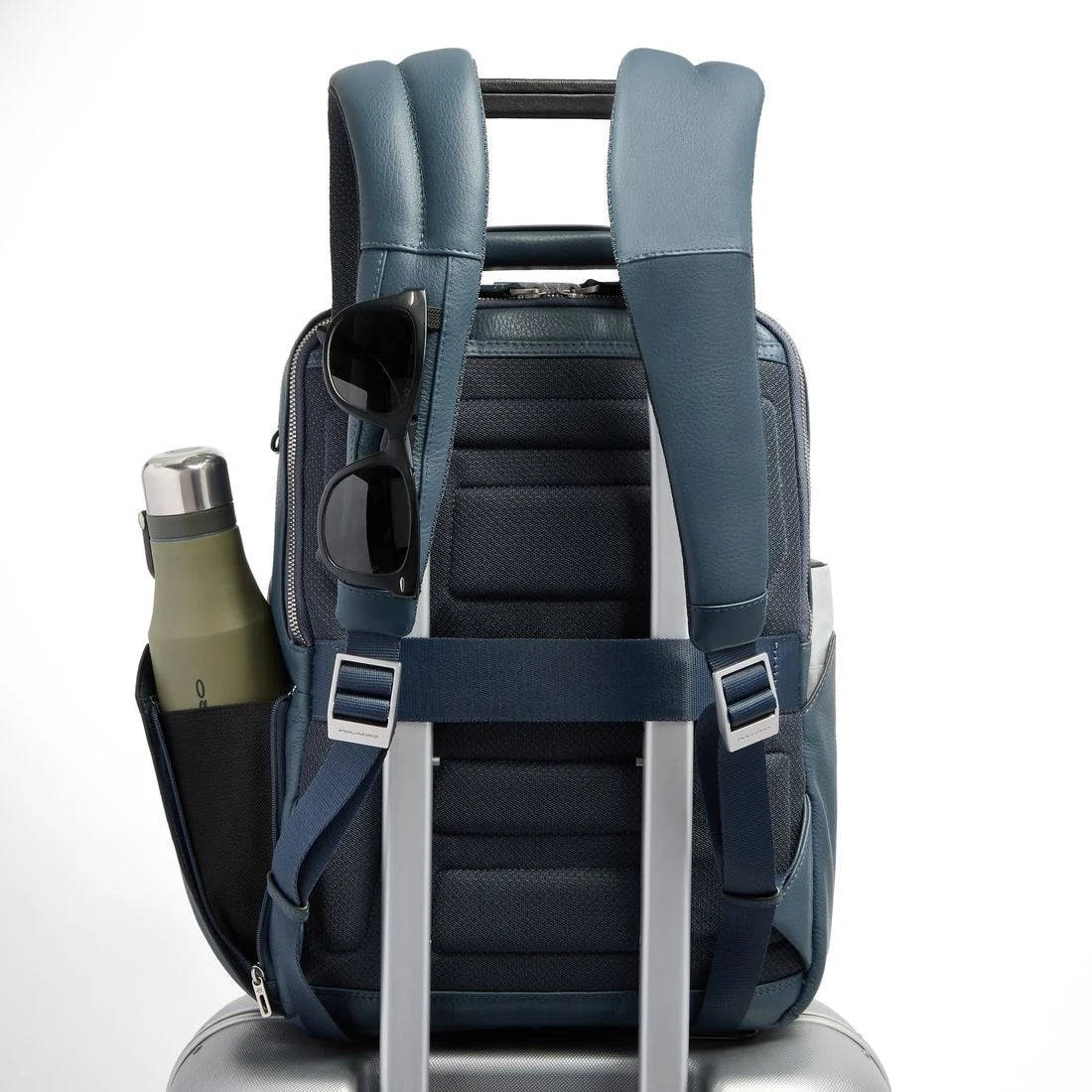 Piquadro Tebe leather travel backpack for 14" laptop