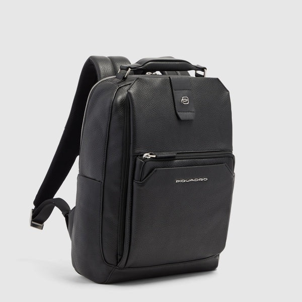 Piquadro Tebe leather travel backpack for 14" laptop
