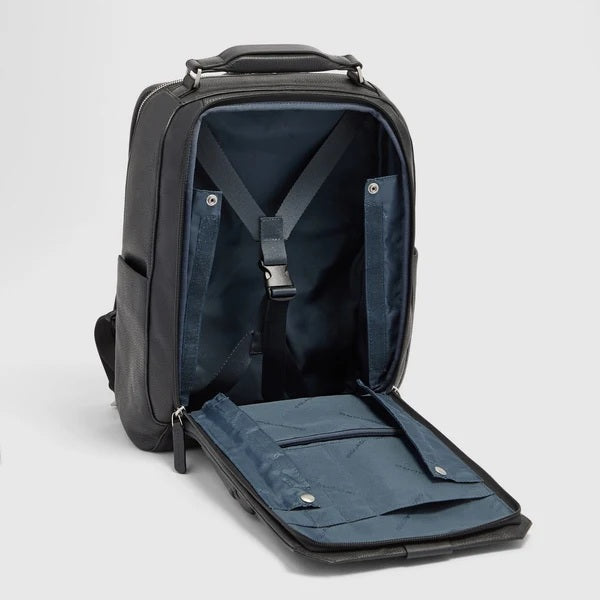 Piquadro Tebe leather travel backpack for 14" laptop