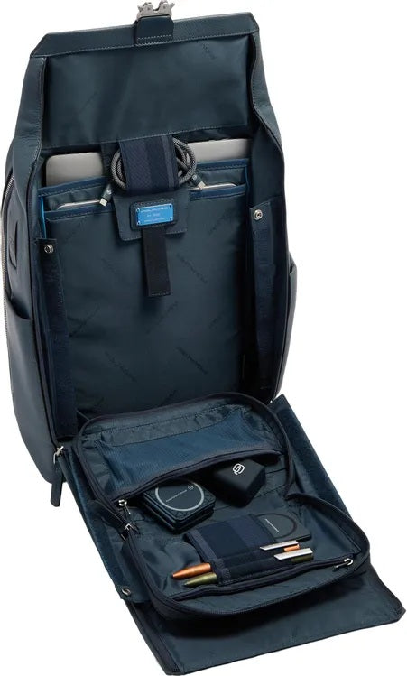 Zaino da viaggio porta pc 15,6" Tebe in pelle Piquadro