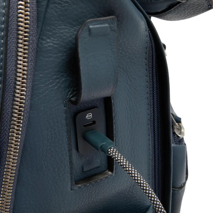 Zaino da viaggio porta pc 15,6" Tebe in pelle Piquadro
