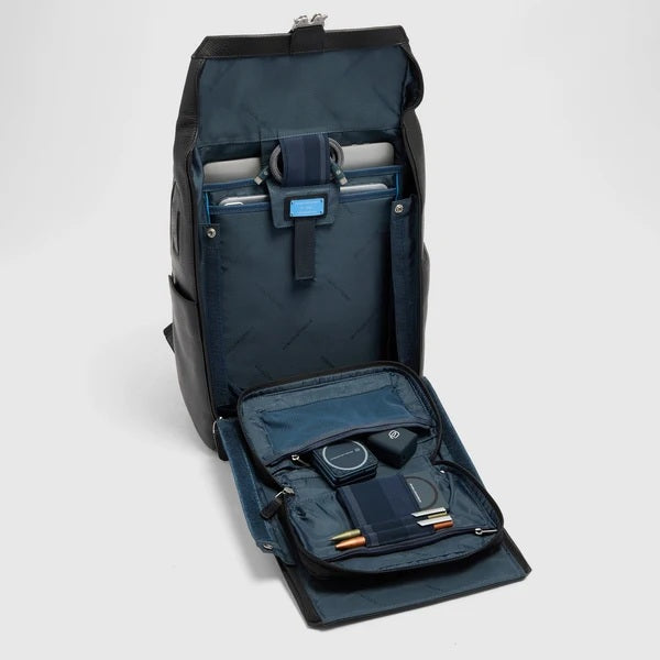 Zaino da viaggio porta pc 15,6" Tebe in pelle Piquadro