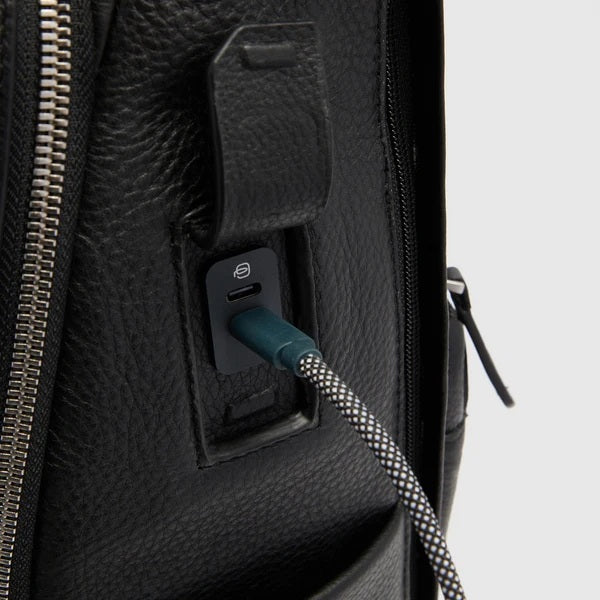 Zaino da viaggio porta pc 15,6" Tebe in pelle Piquadro