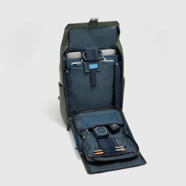 Zaino da viaggio porta pc 15,6" Tebe in pelle Piquadro