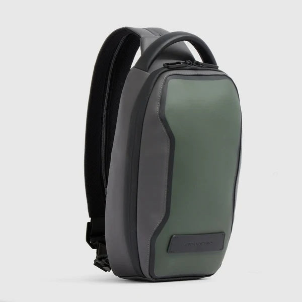 Piquadro Rover rubberized fabric sling backpack