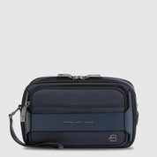 Piquadro Rover fabric and leather pouch