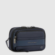 Piquadro Rover fabric and leather pouch