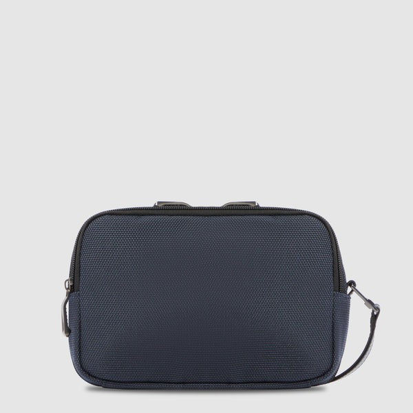Piquadro Rover fabric and leather pouch