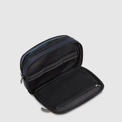 Piquadro Rover fabric and leather pouch