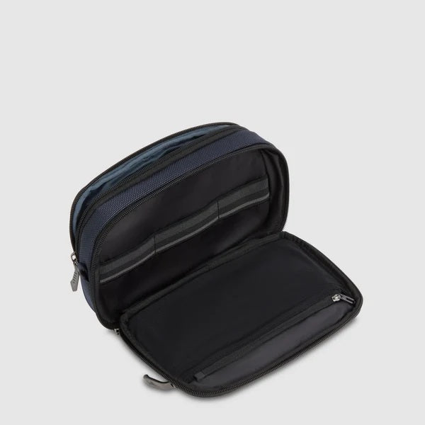 Piquadro Rover fabric and leather pouch